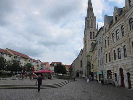 Merseburg - Marktplatz Entenplan mit Brunnen